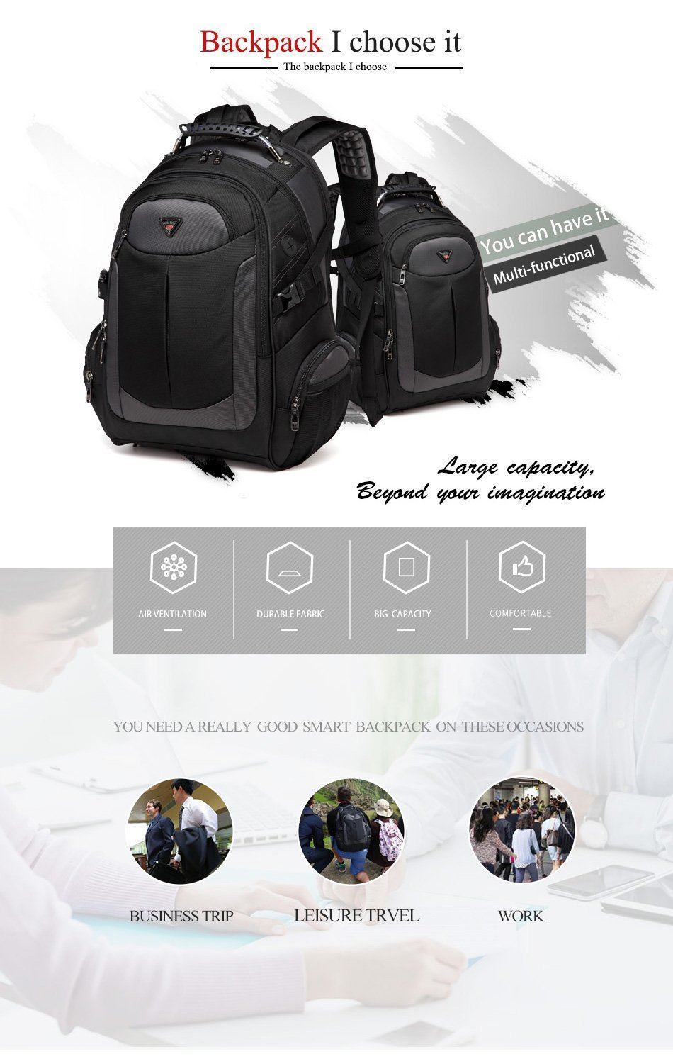 Multifunction Oxford Rucksack