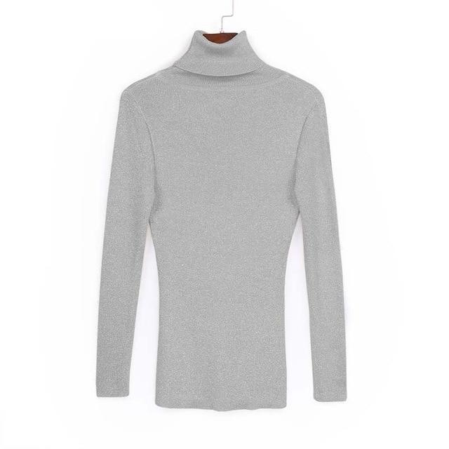 Shiny Sequins Women Turtleneck Sweater