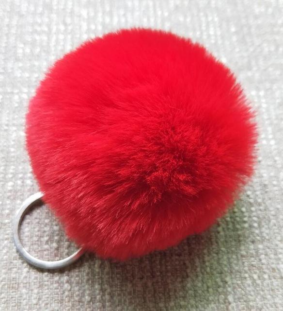 Fluffy Charming Women's Pompom Chain Keyholder
