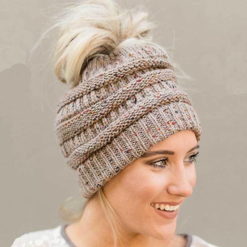 Soft Knit Beanie That's PERFECT for Ponytails & Buns
