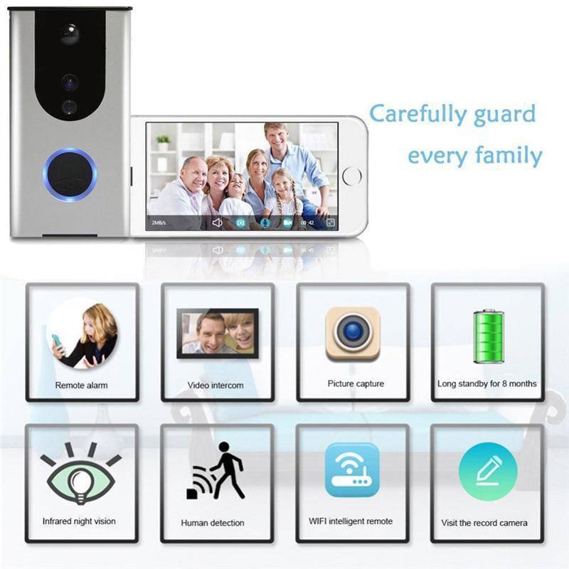 WiFi Wireless Doorbell Camera Remote Video Door Intercom IR Night Vision Security Bell