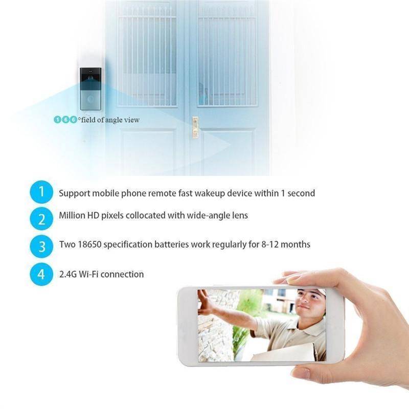 WiFi Wireless Doorbell Camera Remote Video Door Intercom IR Night Vision Security Bell