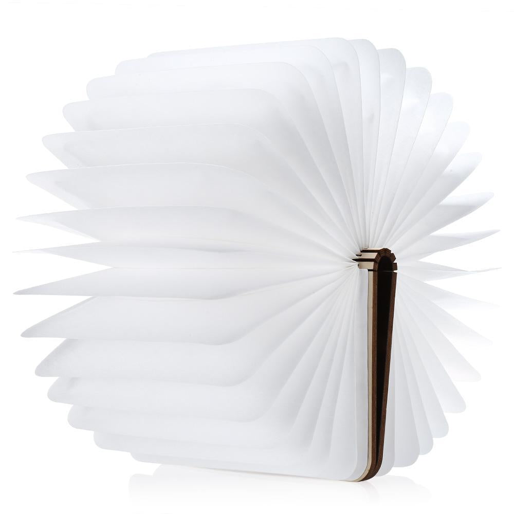 LED Foldable 360 Wooden Book Night Lamp Desk Light USB Rechargeable