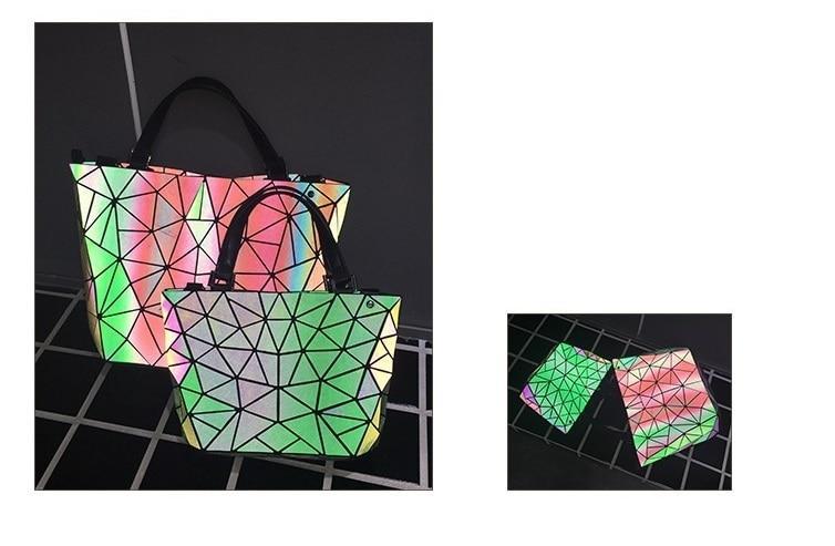 Multiple-Style Glow in Dark Premium Quality Designer Luminous Geometric Shoulder Handbag For Women