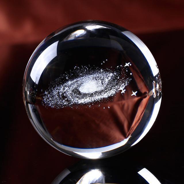 3D Galaxy Quartz Crystal Ball