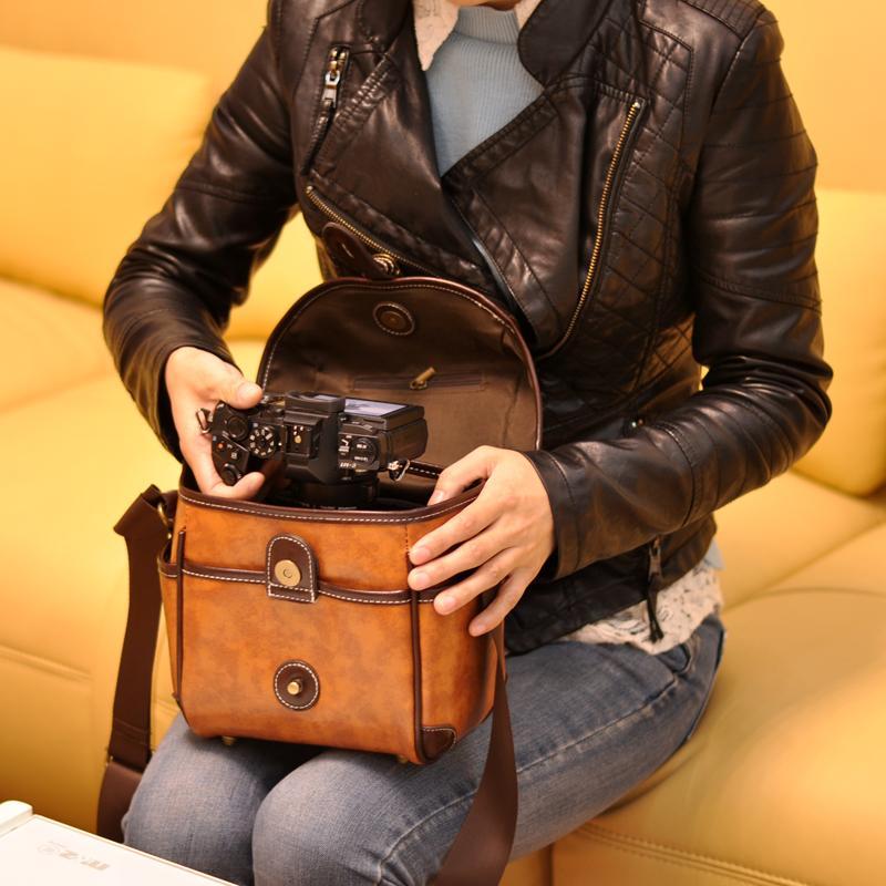 PU Leather Camera Bag