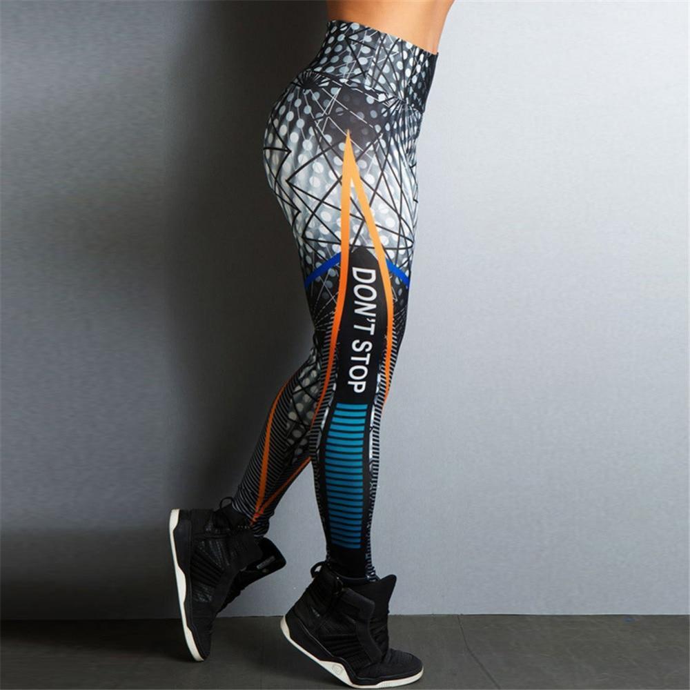 High Waist Leggings Womens Slim Elastic 3D Printed No Limit