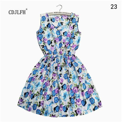 Summer Autumn New Women Vestidos Casual Bohemian Floral Sleeveless Dresses