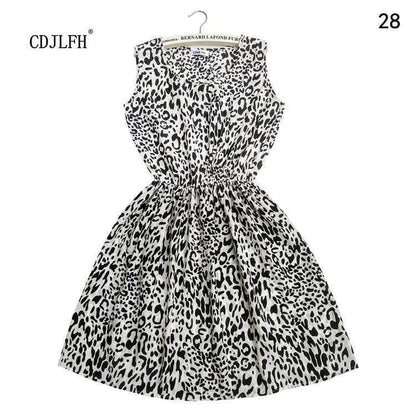 Summer Autumn New Women Vestidos Casual Bohemian Floral Sleeveless Dresses