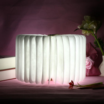 LED Foldable 360 Wooden Book Night Lamp Desk Light USB Rechargeable