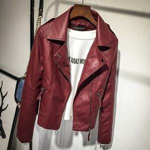 Red Film Jackets Women Black Leather Jacket in Slim Fit