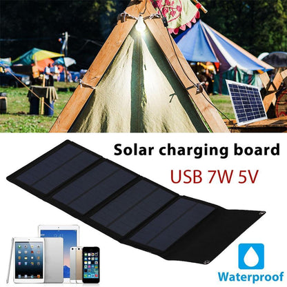 Portable Folding Solar Cells 7W Generator phone Charger USB Output