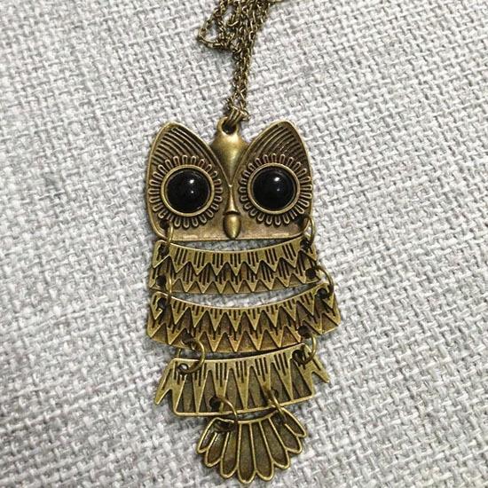 Women Sweater Owl Chain Necklace