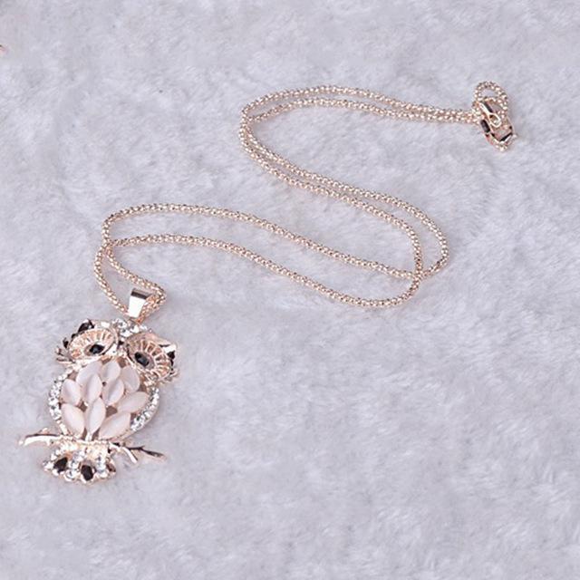 Women Sweater Owl Chain Necklace
