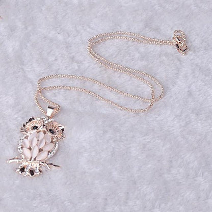 Women Sweater Owl Chain Necklace