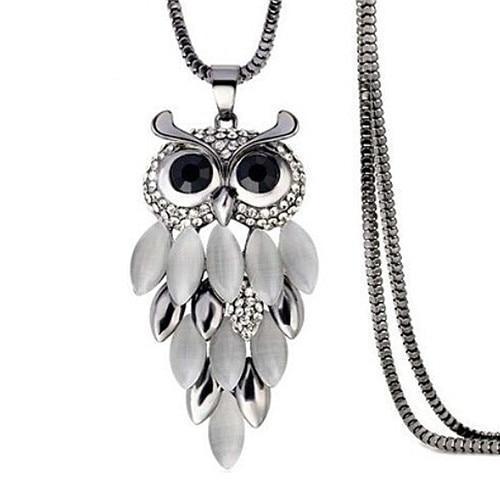 Women Sweater Owl Chain Necklace
