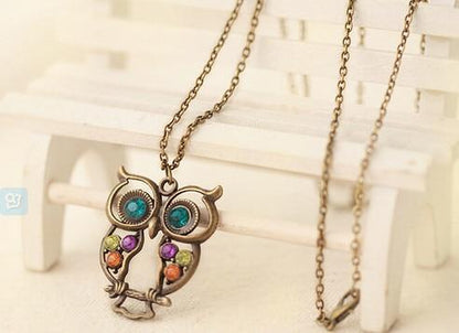 Women Sweater Owl Chain Necklace