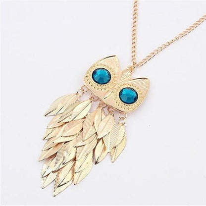 Women Sweater Owl Chain Necklace