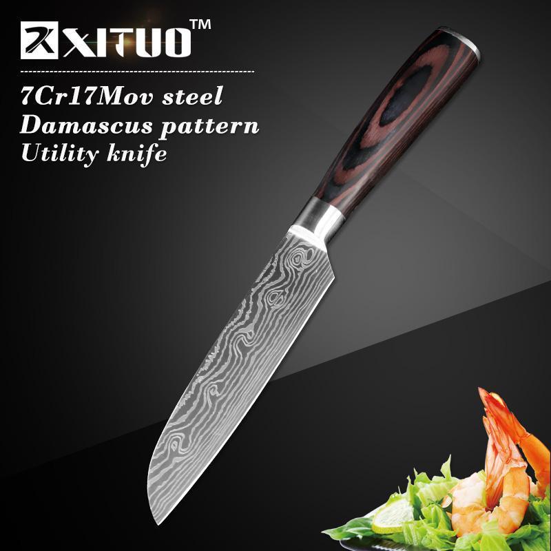 Japanese Chef Knife Set Professional Ikasu High Carbon Steel Damascus