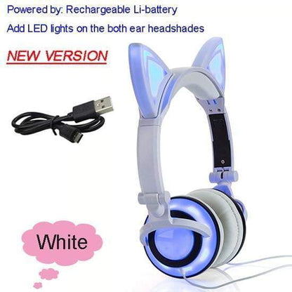 Foldable Flashing Glowing cat ear headphone