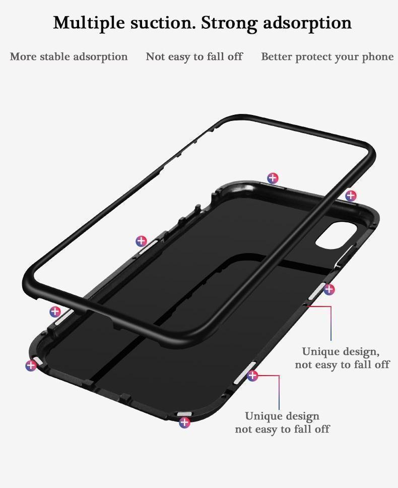 iPhone Magnetic Adsorption Case With Tempered Glass