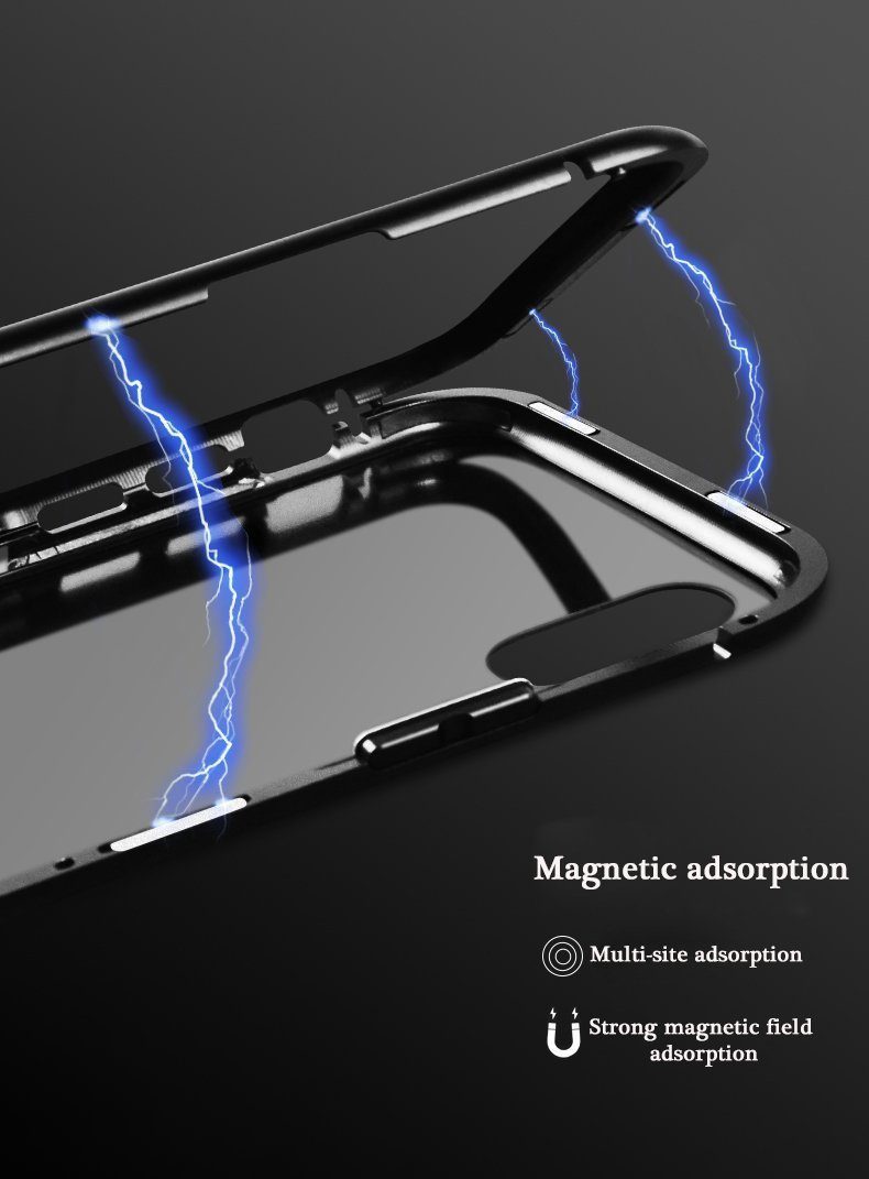 iPhone Magnetic Adsorption Case With Tempered Glass