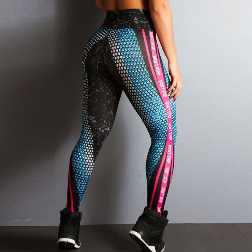 High Waist Leggings Womens Slim Elastic 3D Printed No Limit