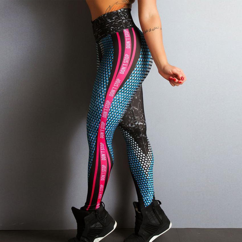 High Waist Leggings Womens Slim Elastic 3D Printed No Limit