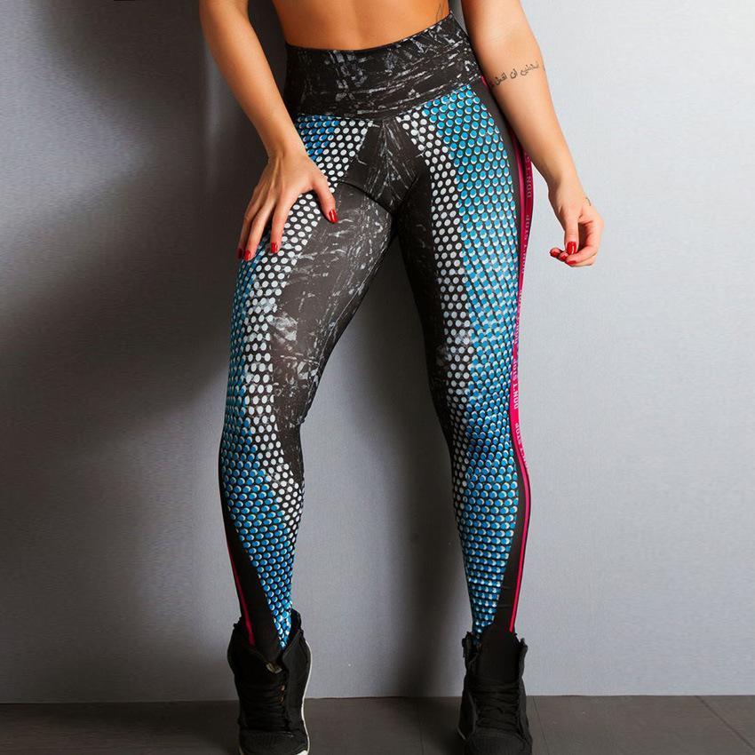 High Waist Leggings Womens Slim Elastic 3D Printed No Limit