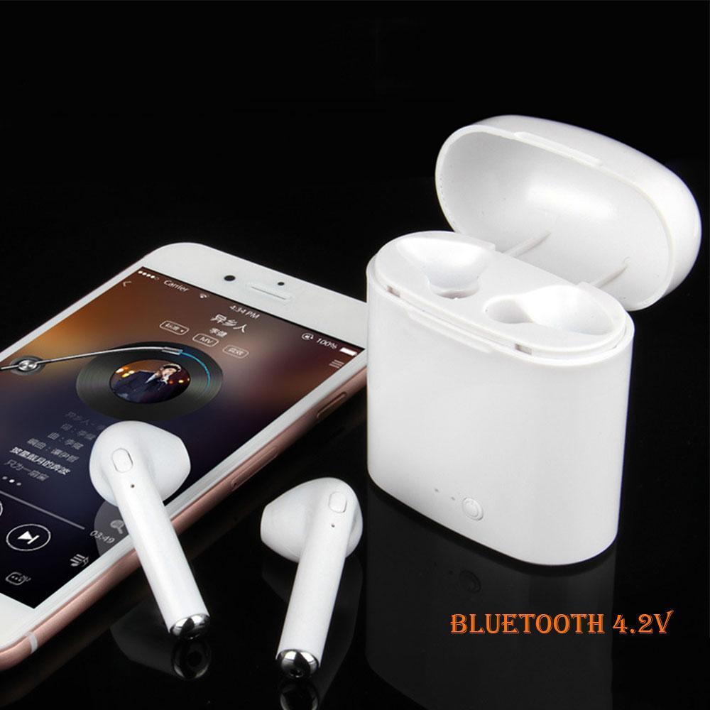 Wireless Headset Bluetooth Earpieces Twin Earphone With Charging Box For All Phones