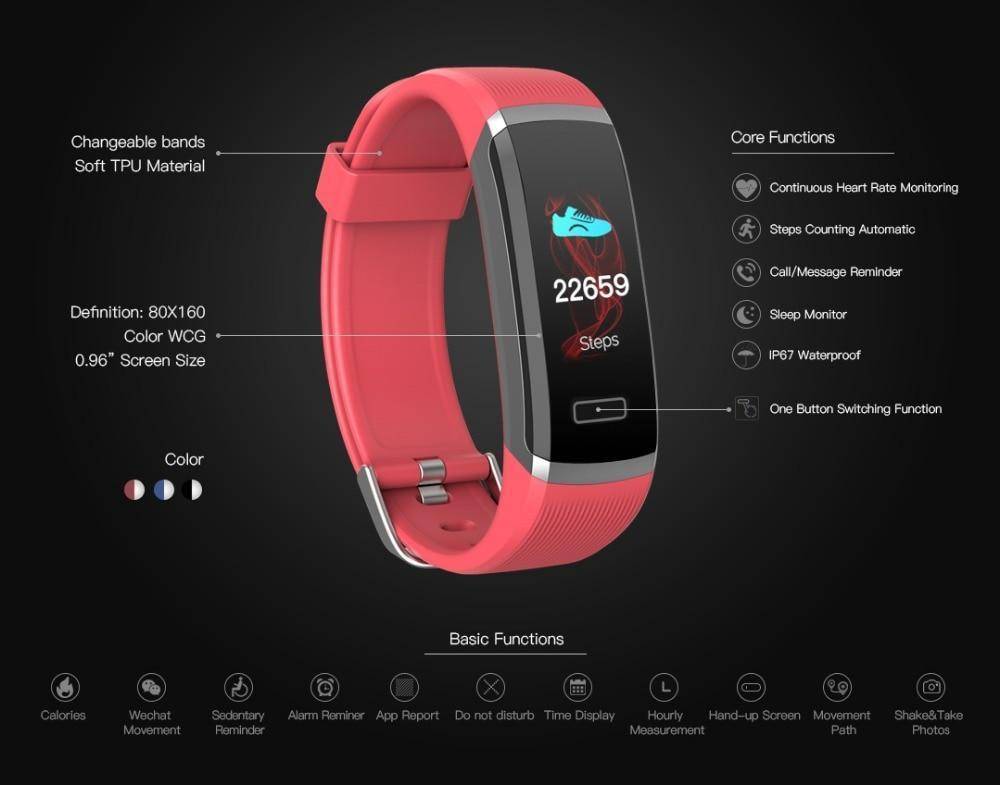 Fitness Tracker With Heart Rate Monitor - Waterproof Smart Wristband With Color Screen