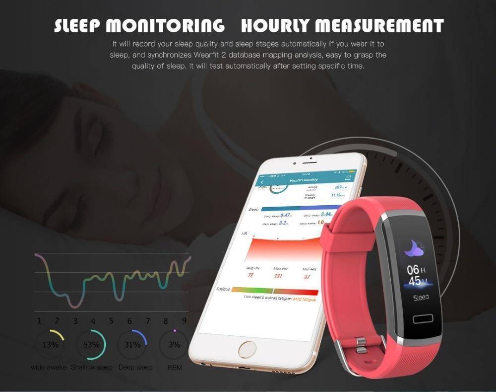 Fitness Tracker With Heart Rate Monitor - Waterproof Smart Wristband With Color Screen