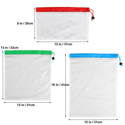 Waste Free Reusable Produce Bags 12PCS Grocery Washable Eco Friendly