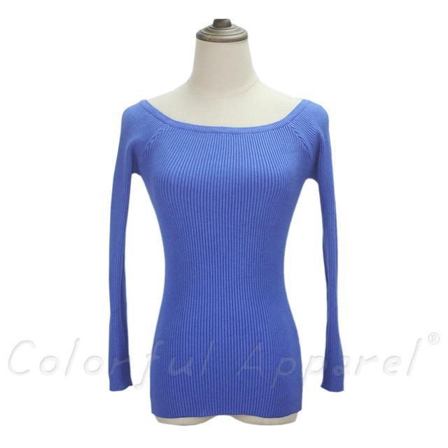 Slit Neckline Strapless Sweater