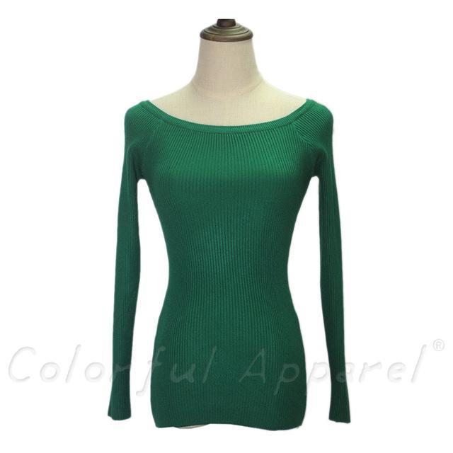 Slit Neckline Strapless Sweater