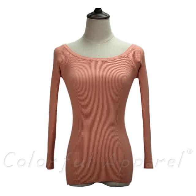 Slit Neckline Strapless Sweater