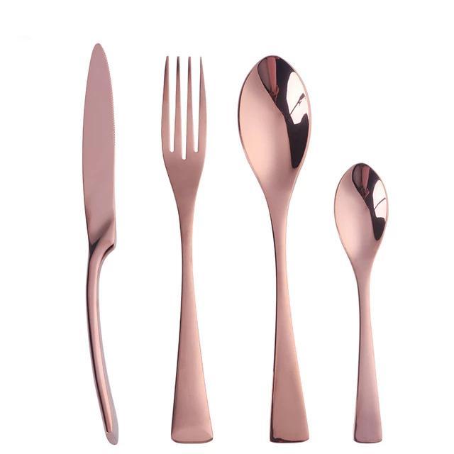 Rose Gold Silverware - 4 Piece Set