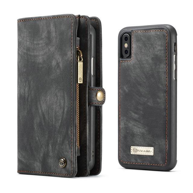 All-In-One Handmade Trifold Leather Removable iPhone Wallet