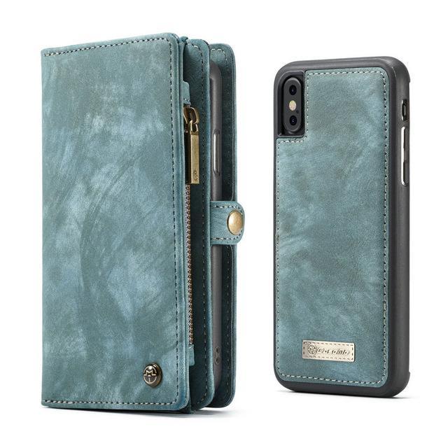 All-In-One Handmade Trifold Leather Removable iPhone Wallet
