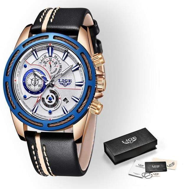 LIGE New Mens Watches Luxury Quartz Watch
