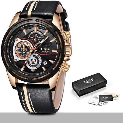 LIGE New Mens Watches Luxury Quartz Watch