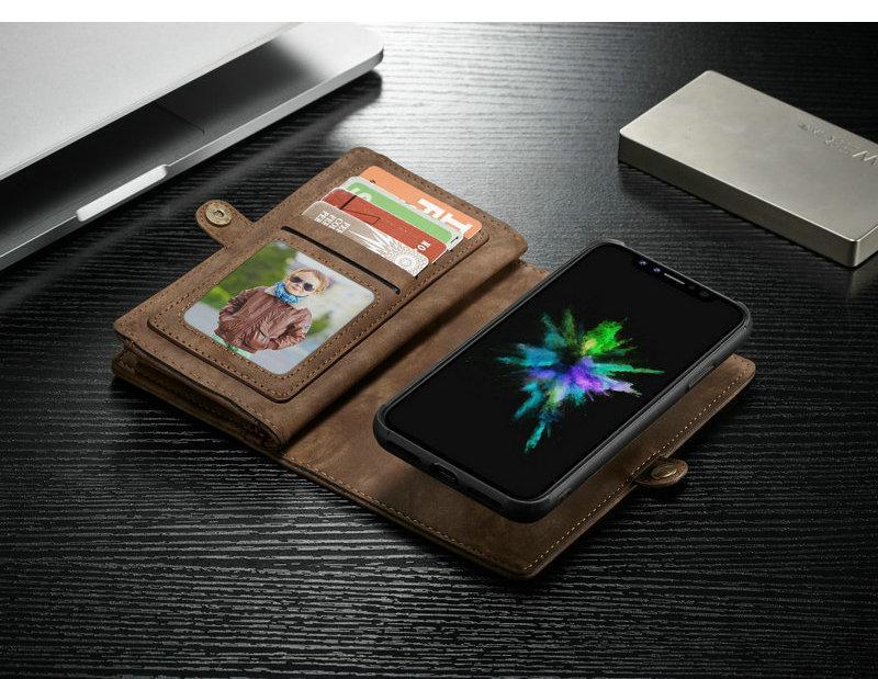 All-In-One Handmade Trifold Leather Removable iPhone Wallet