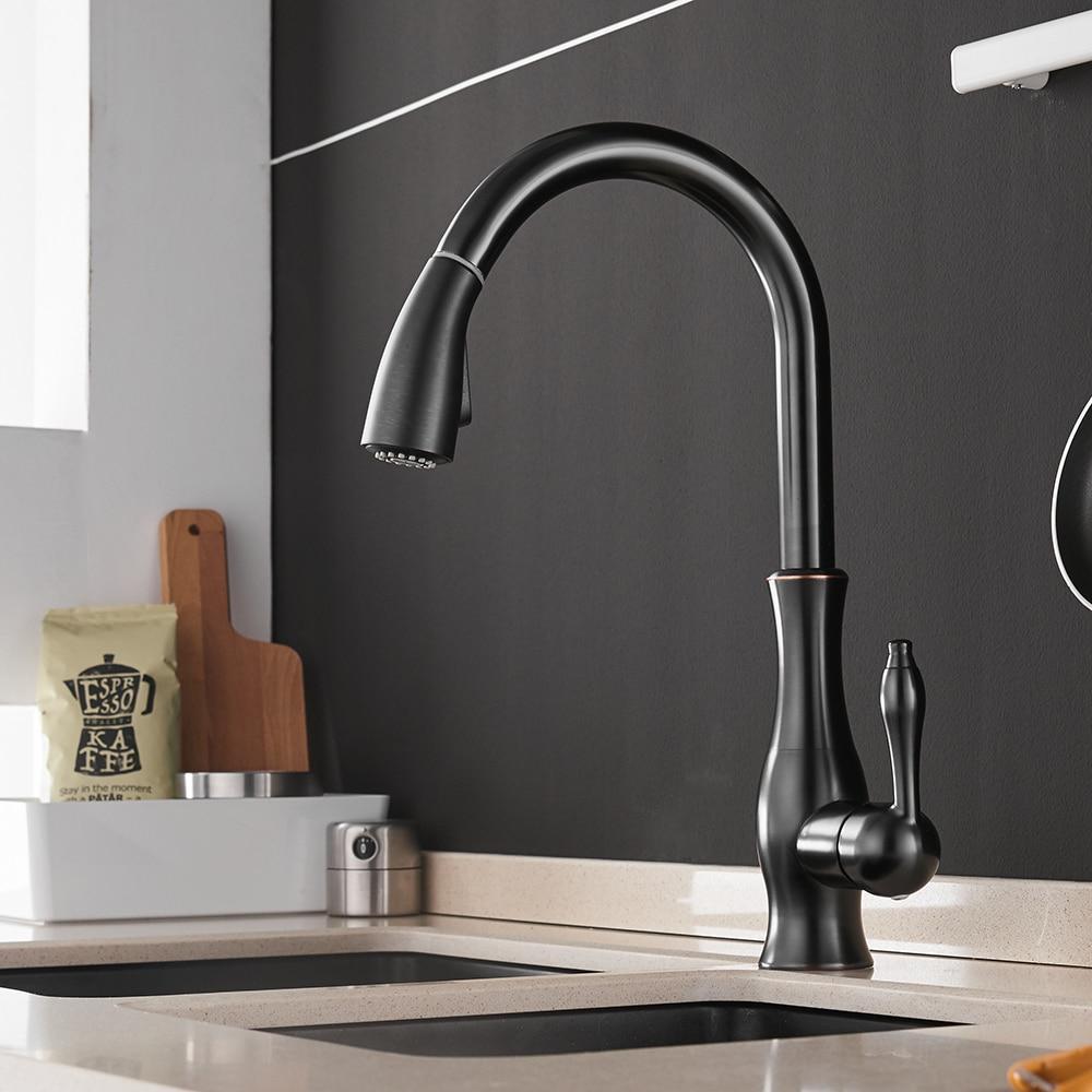Pull Down Kitchen Faucet with Swivel 360 Degree Single Handle