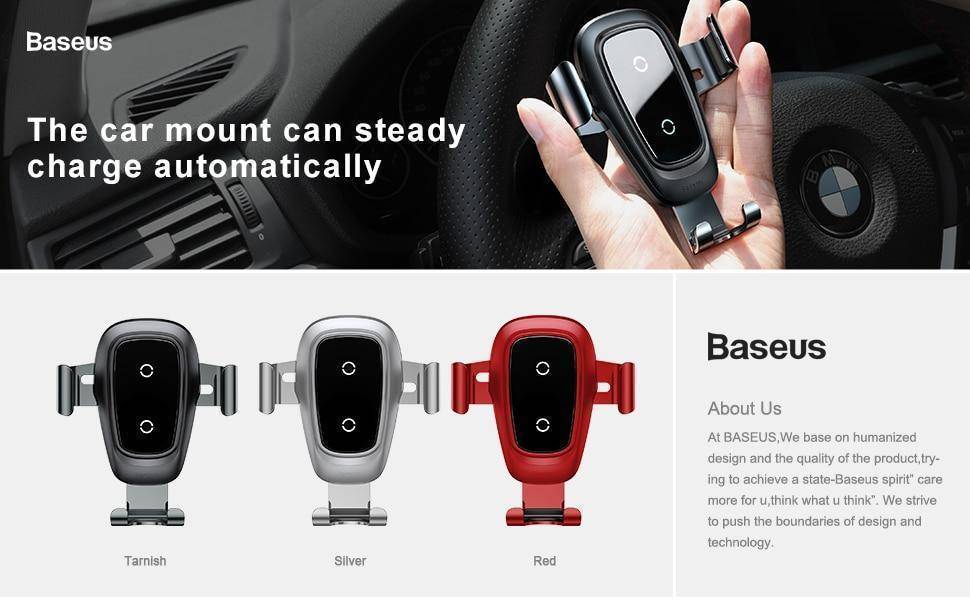 Qi Wireless Gravity Car Charger for iPhone and Samsung