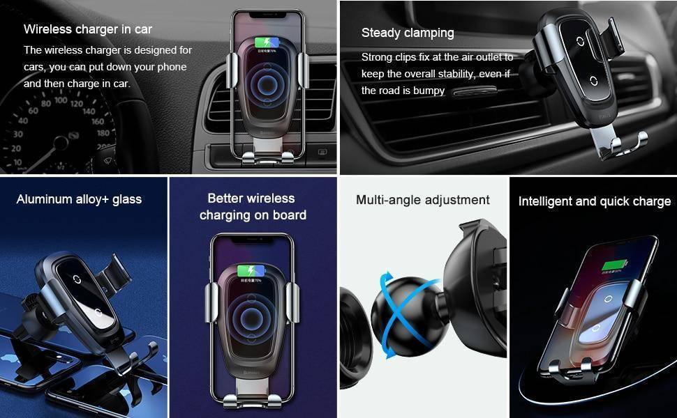 Qi Wireless Gravity Car Charger for iPhone and Samsung