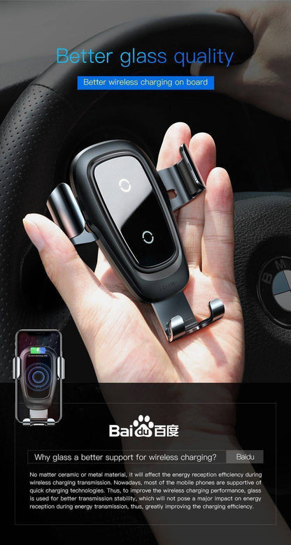 Qi Wireless Gravity Car Charger for iPhone and Samsung