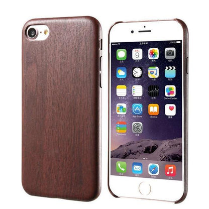 Wooden Skin PU Leather Case For iPhone