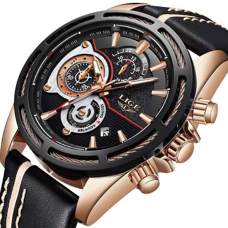 LIGE New Mens Watches Luxury Quartz Watch