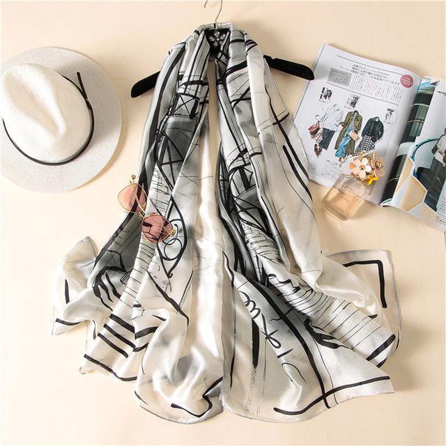 Designer Urban Printed Women Luxury Silk Scarf