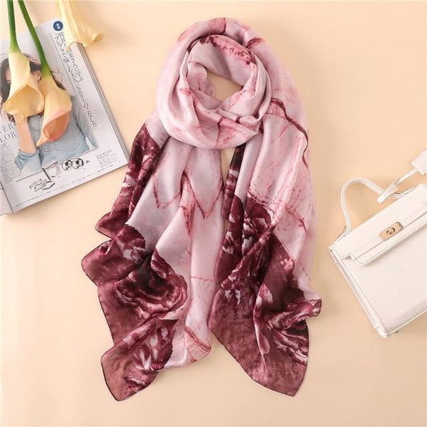 ParisSeriesPremiumBabyPinkPatternQualityLuxurySilkScarf